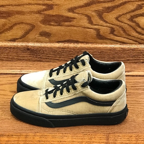 Vans Old Skool Velvet Tan Black Shoes - Picture 1 of 8